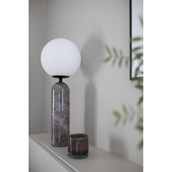 Marmurowa lampa stołowa Torrano szara 53cm